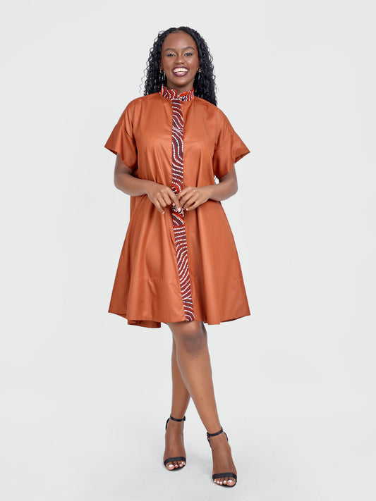 Amani Shirt Dress - Brown