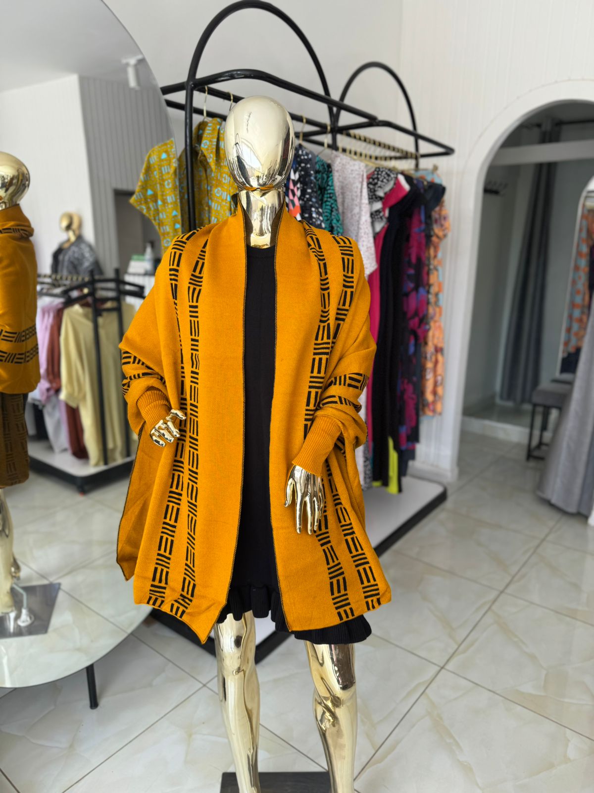 Amina Sweater Shawl - Mustard