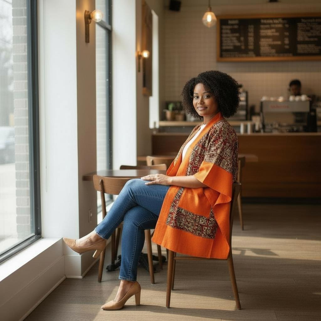 Hanifa Kimono - Orange Print