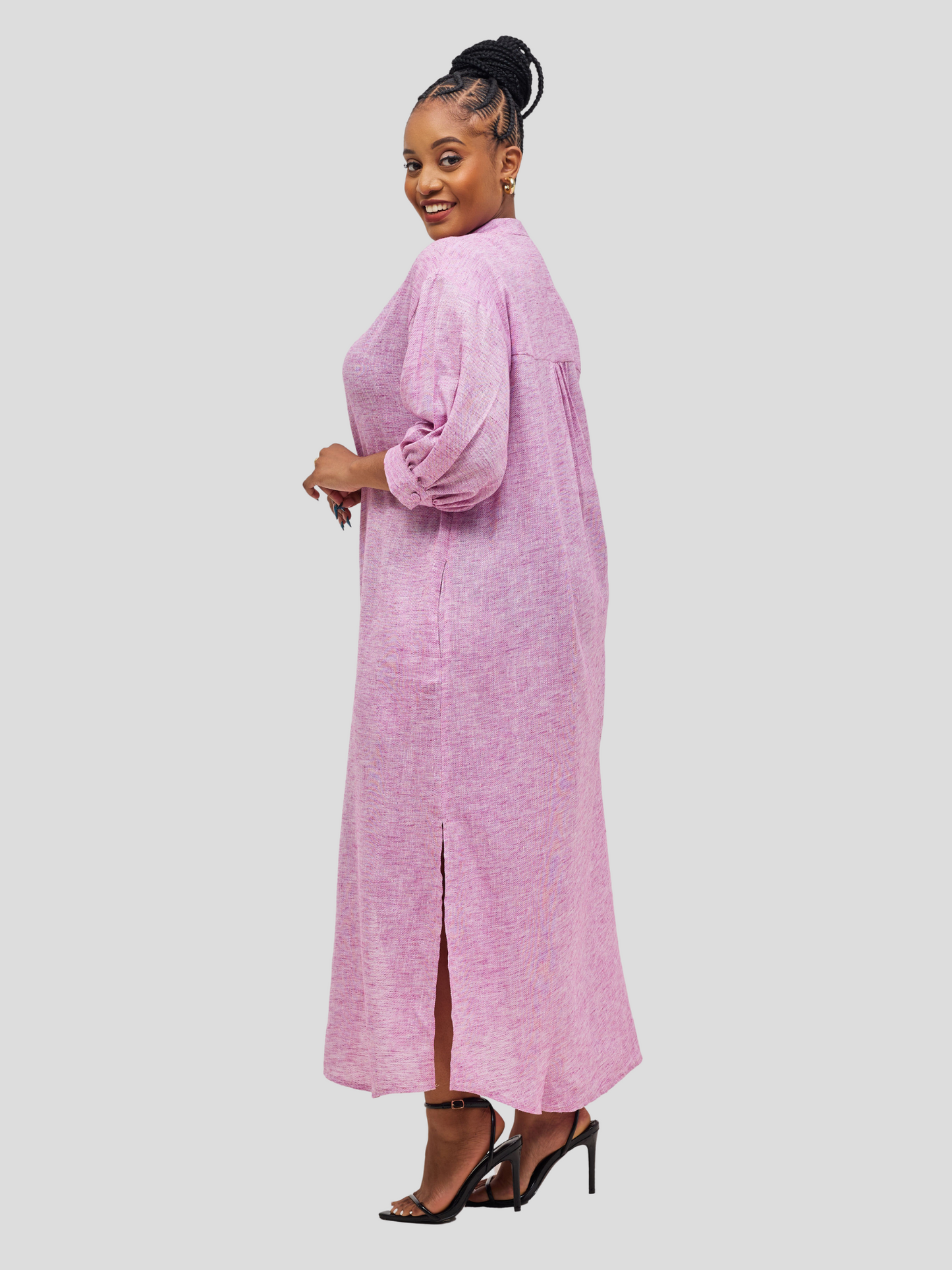 Isabel Maxi Shirt Dress - Lilac