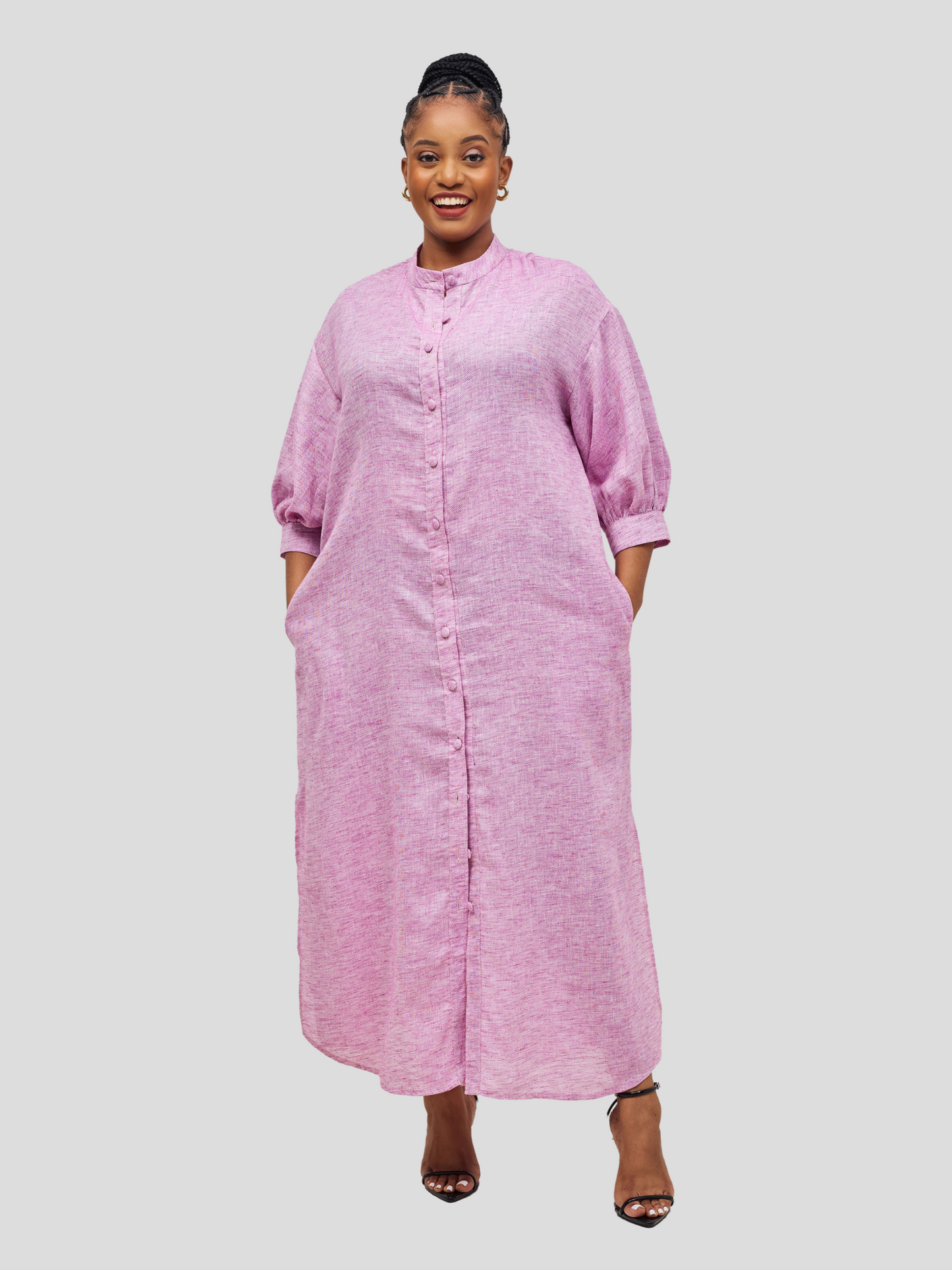 Isabel Maxi Shirt Dress - Lilac