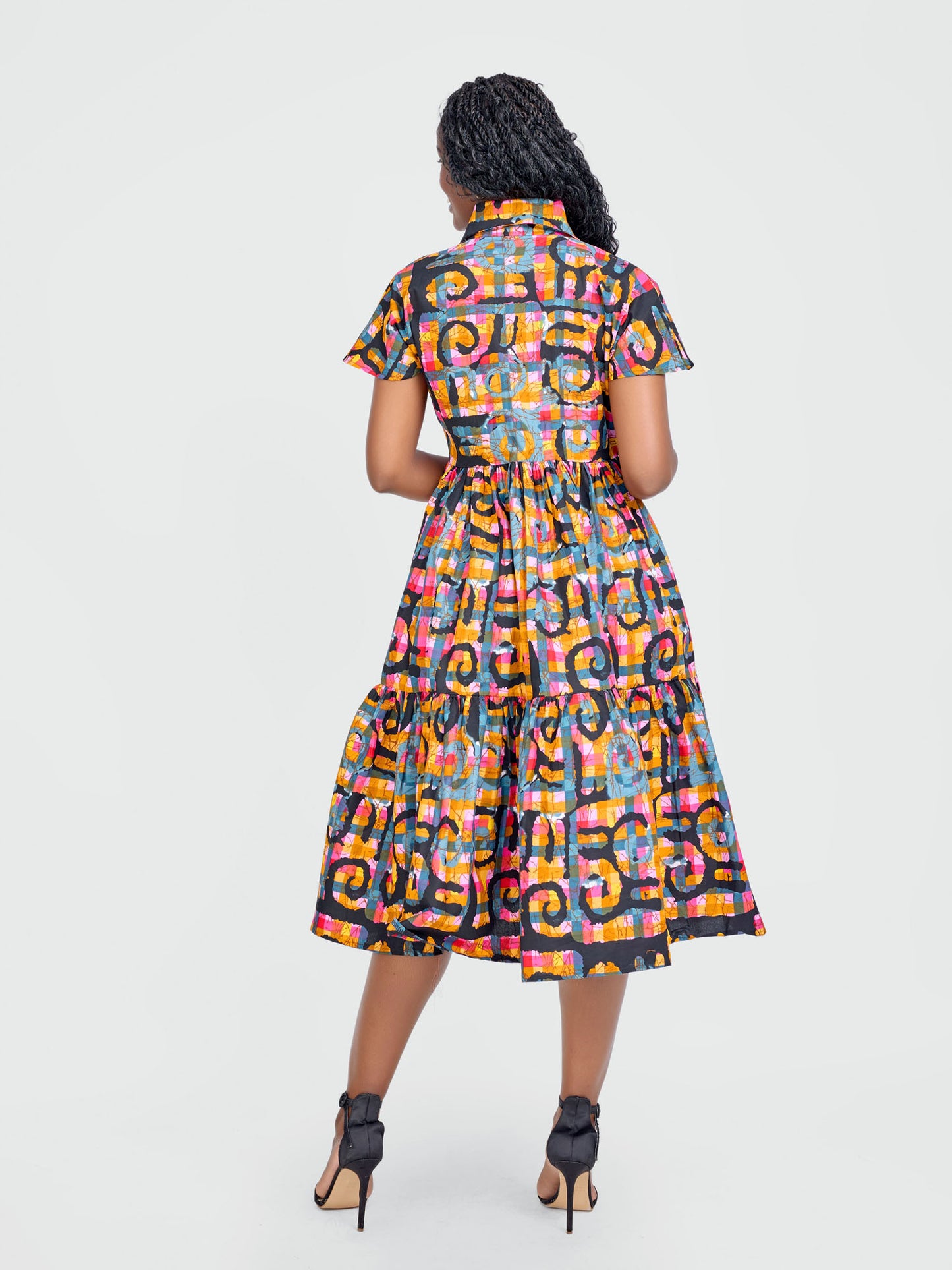 Kiara Tiered Ankara Baby Doll Dress - Muticoloured Print