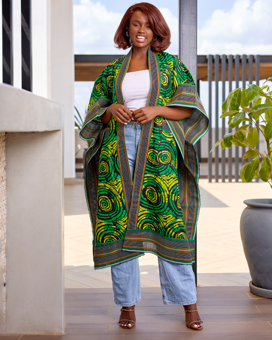 Zinthle Kimono - Green & Yellow