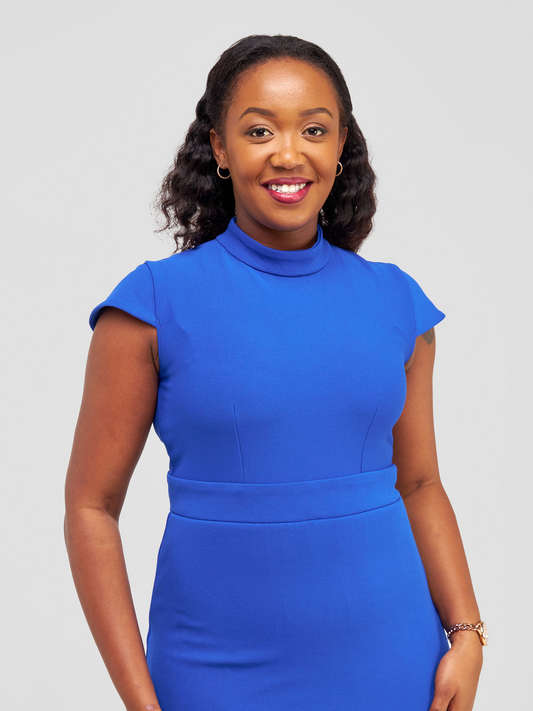 Lesedi Plisse Detail Dress - Royal Blue