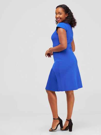 Plisse mini dress with cap sleeves