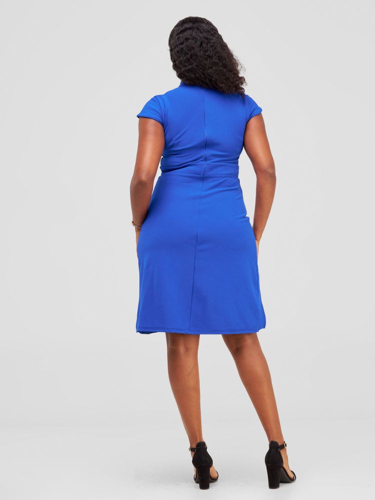 Plisse mini dress with cap sleeves