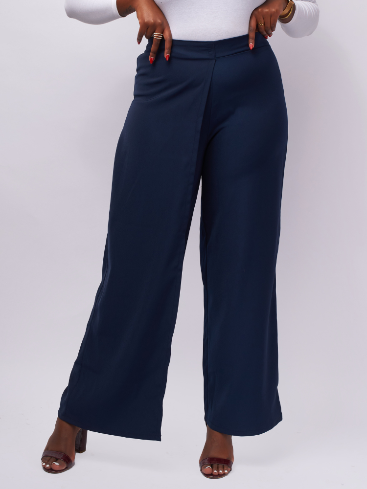 Leyanni Overlap Official Pants - Navy Blue