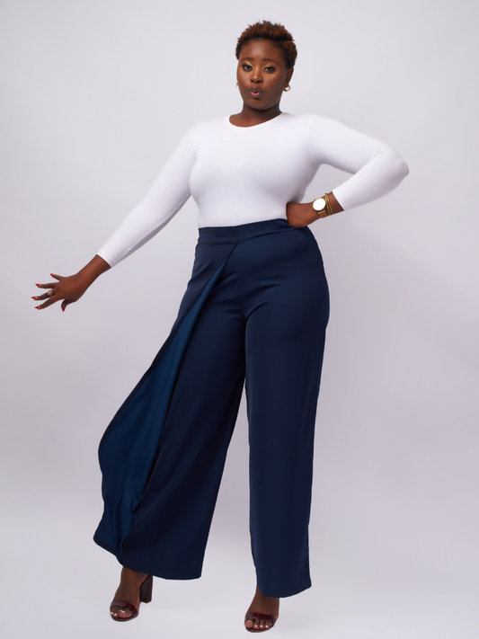Navy and white palazzo 2025 pants