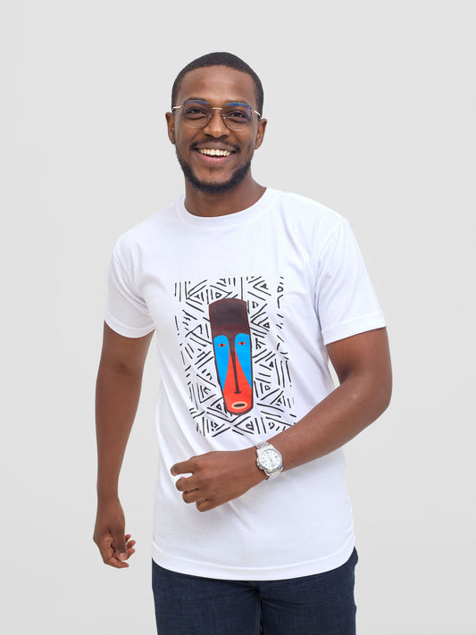 Africa Tribal Mask T-Shirt - White
