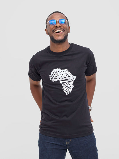 Africa Map T-Shirt - Black