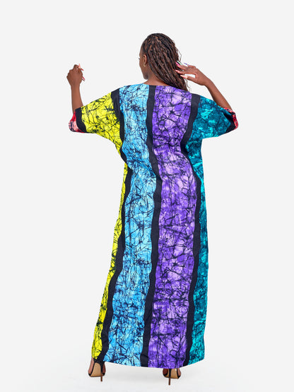 Alana Tassel Kaftan - Multicoloured & Black Print