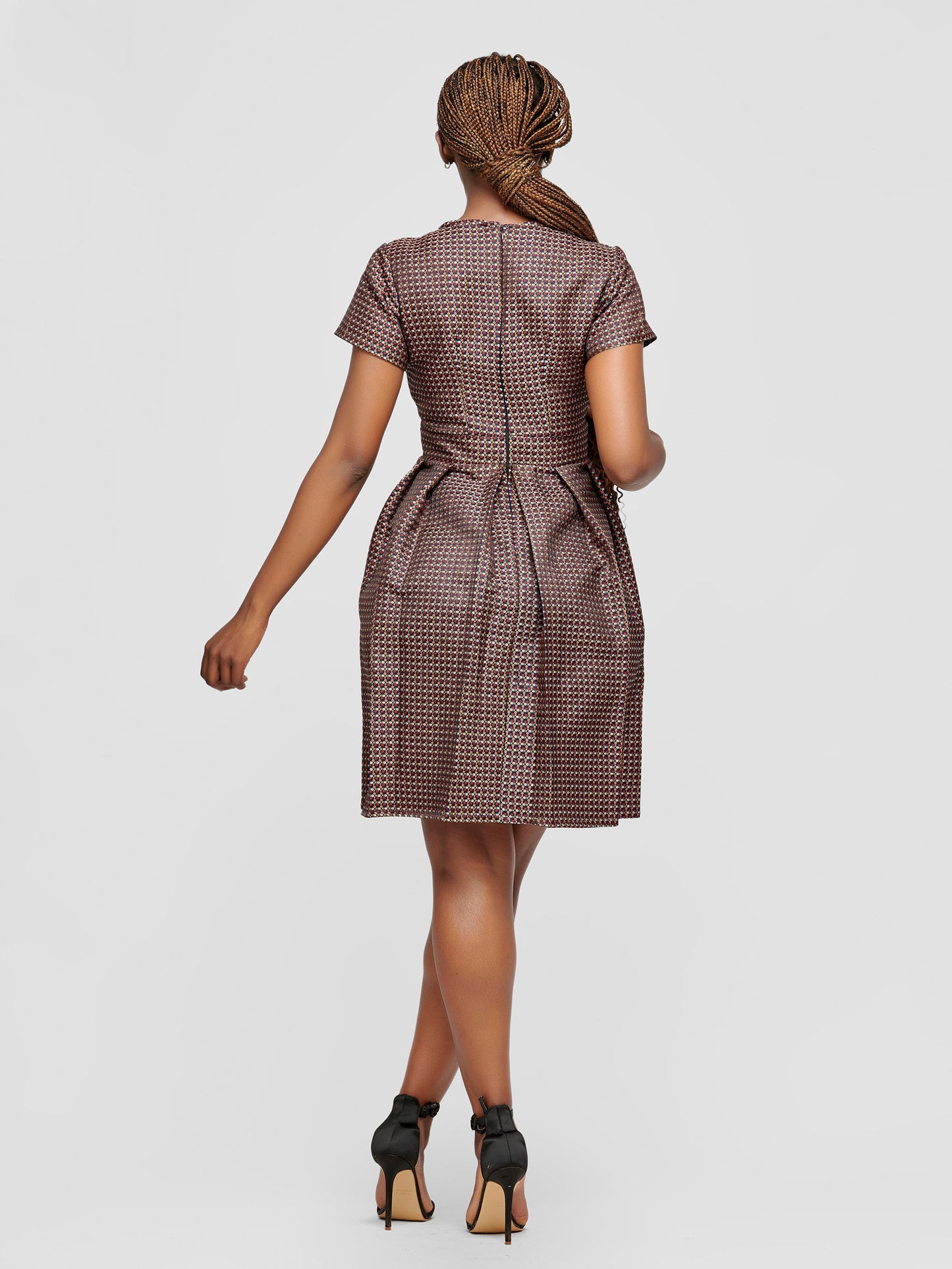 Fikile Skater Dress - Orange Print