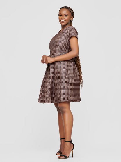 Fikile Skater Dress - Orange Print