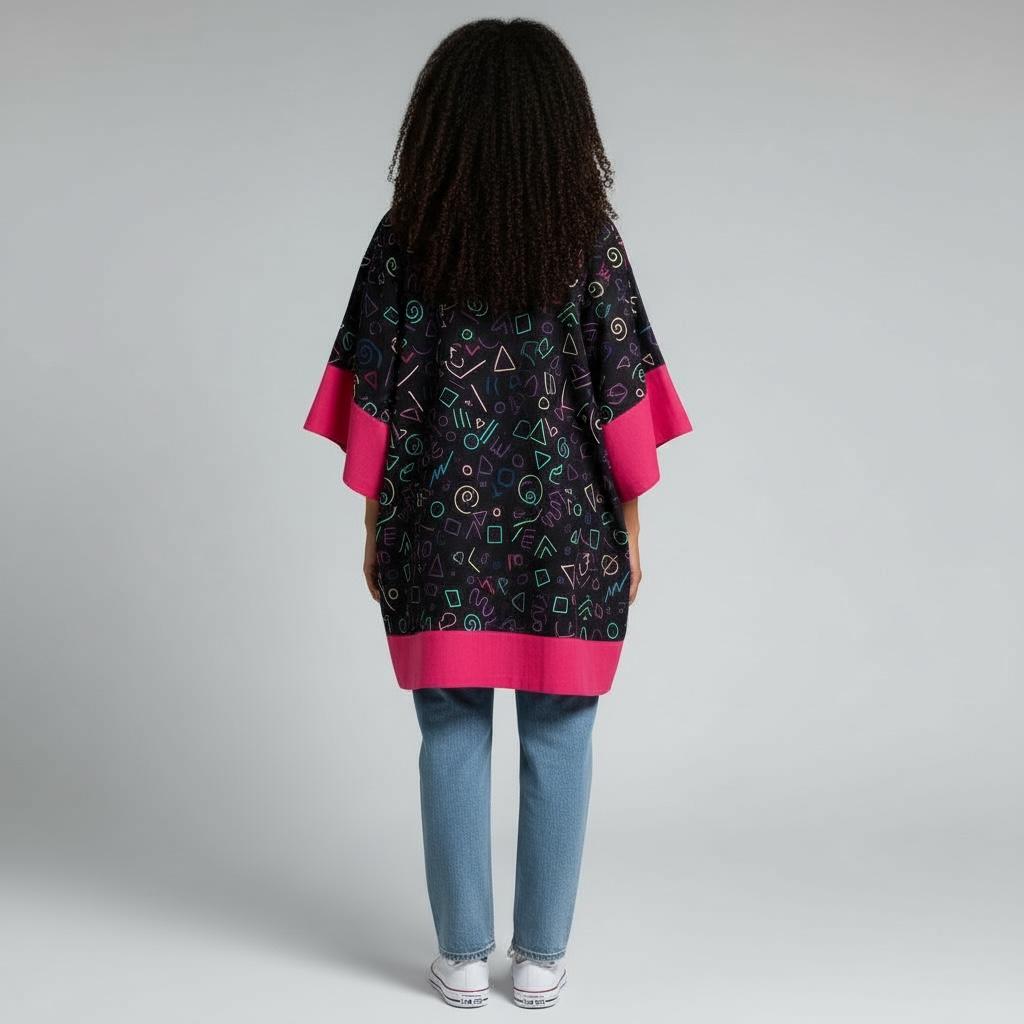 Hanifa Kimono - Pink & Black Print