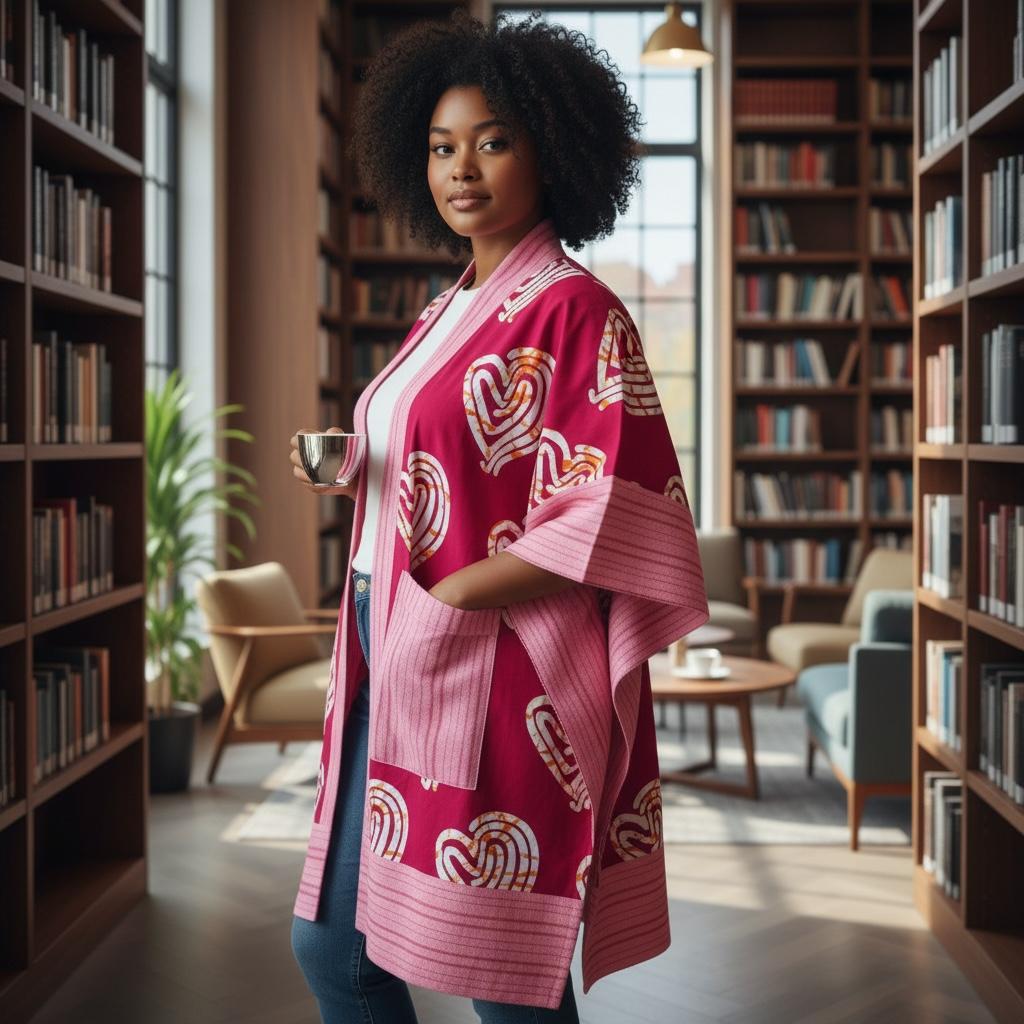 Hanifa Kimono - Pink & White Print