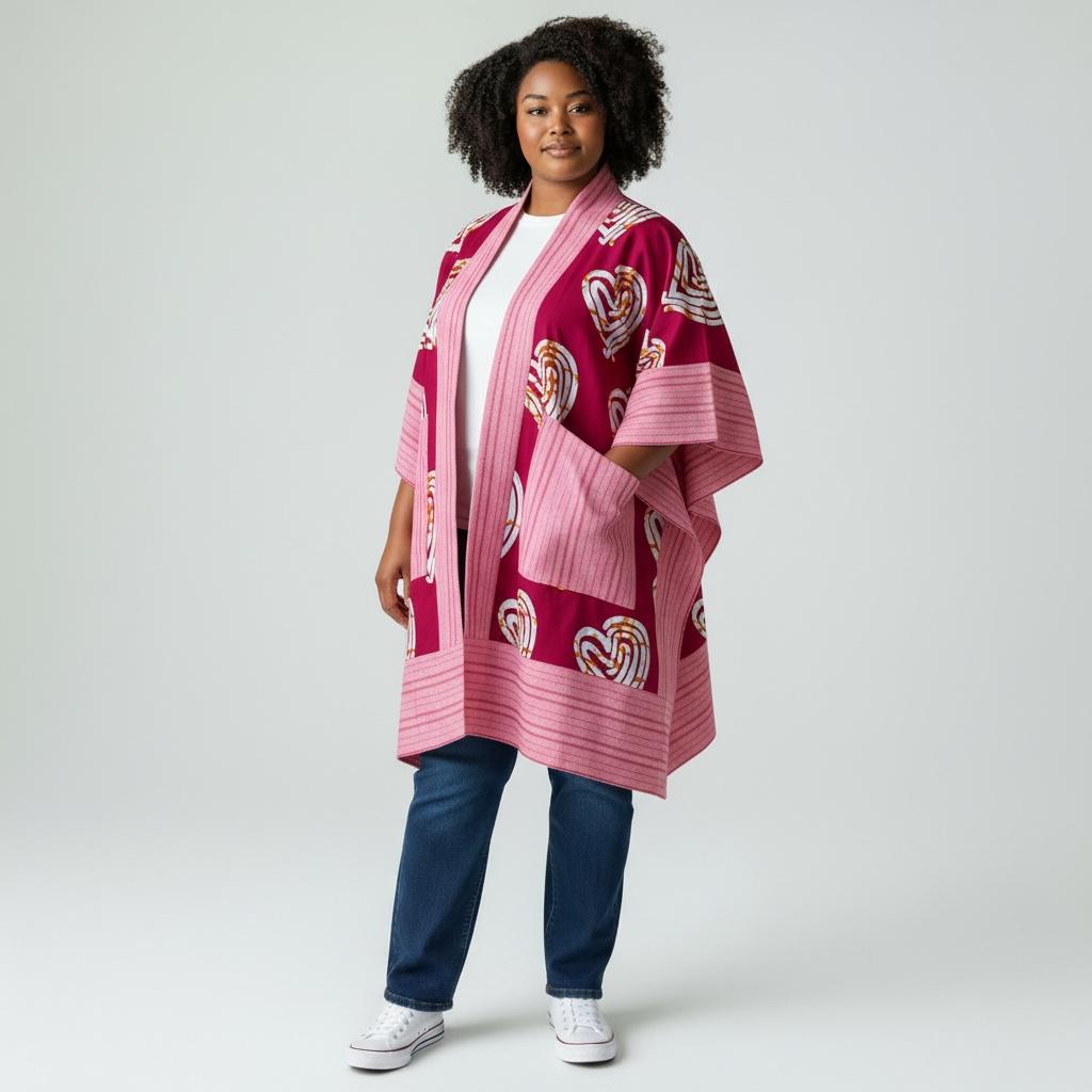 Hanifa Kimono - Pink & White Print