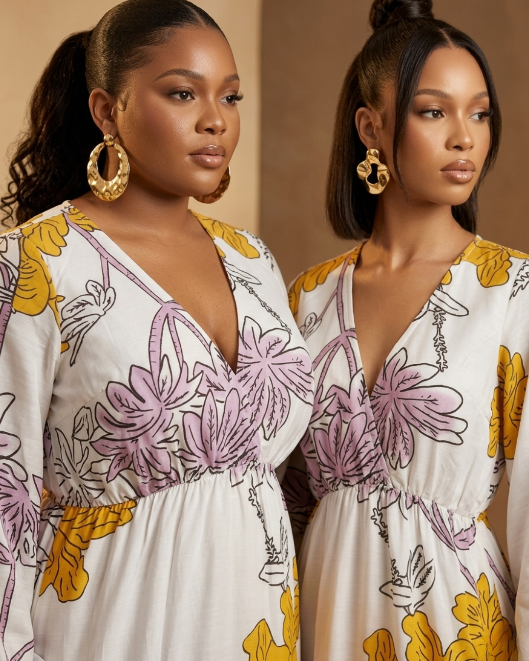 Kagendo Maxi Dress - Off White Floral Print