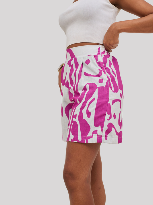 Kanini Shorts - Pink & White