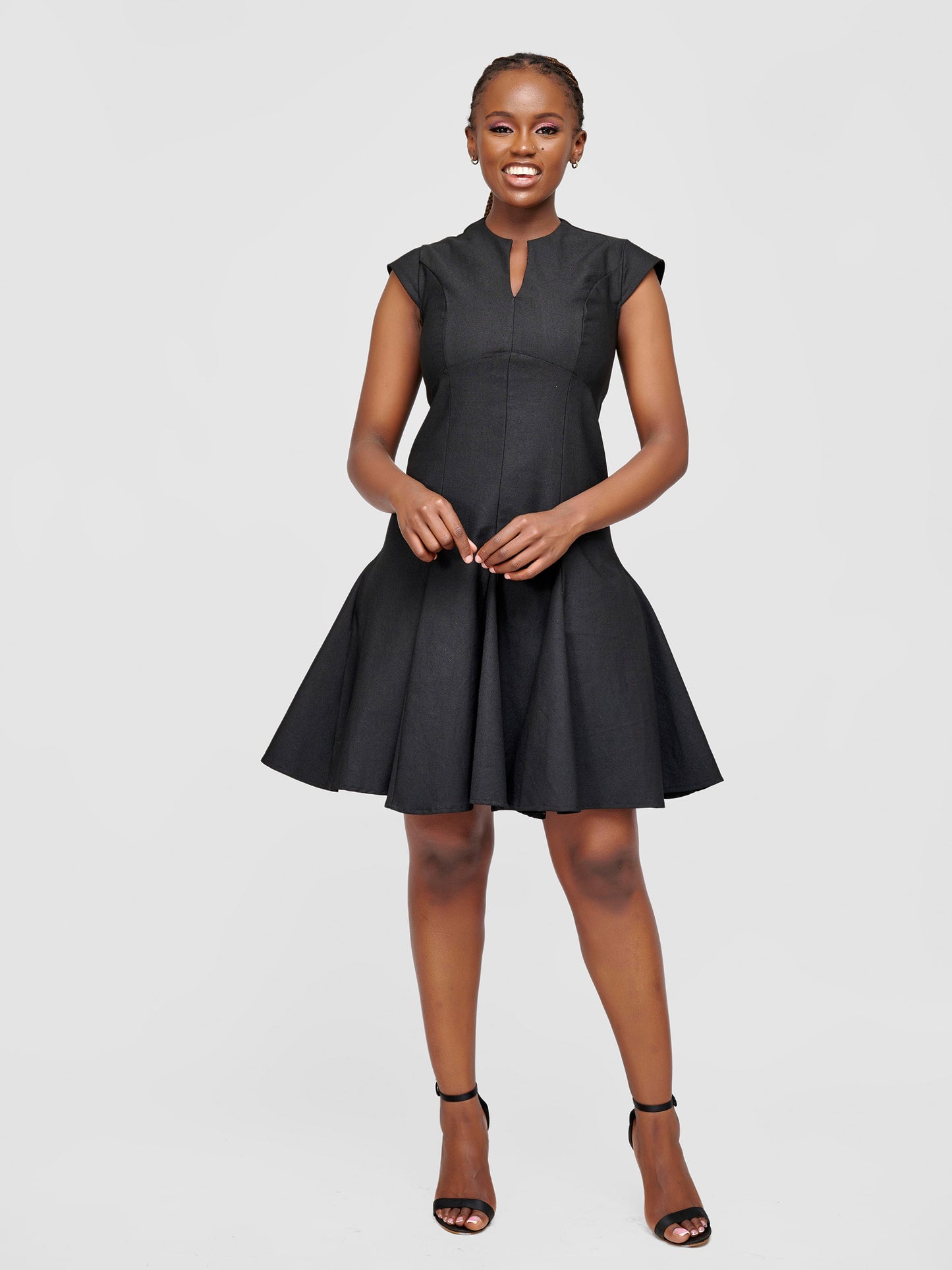 Mayeli Skater Dress - Black