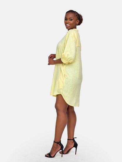 Nuru Shirt Dress - Yellow