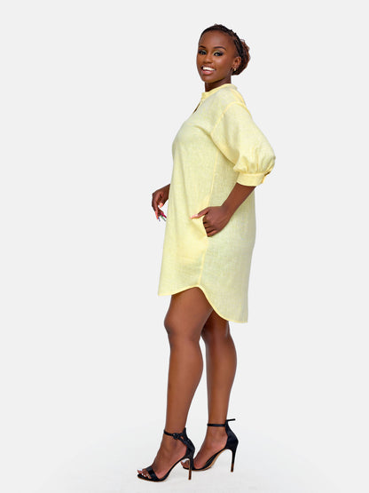 Nuru Shirt Dress - Yellow