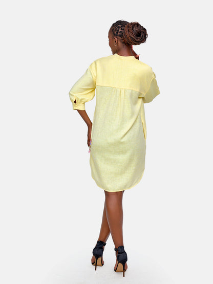 Nuru Shirt Dress - Yellow