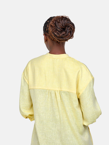 Nuru Shirt Dress - Yellow