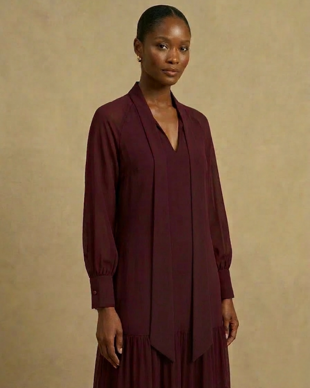 Palesa Tiered Maxi Dress - Maroon