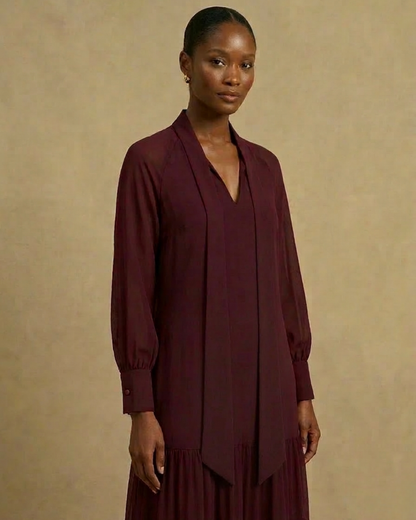 Palesa Tiered Maxi Dress - Maroon
