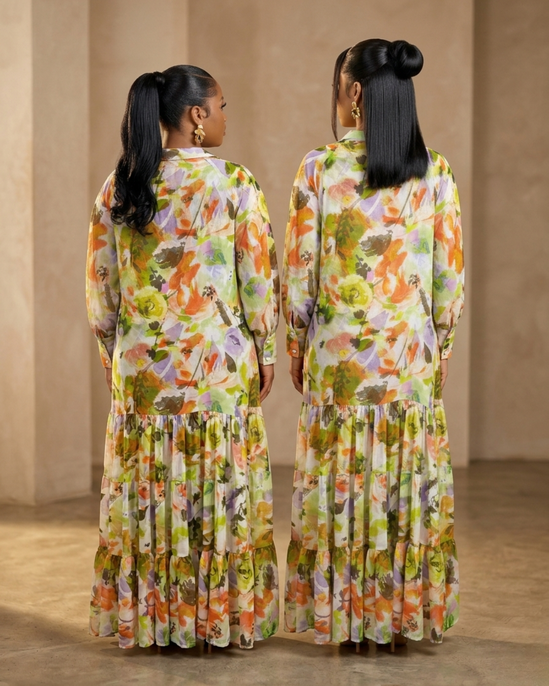 Palesa Tiered Maxi Dress - Floral Print