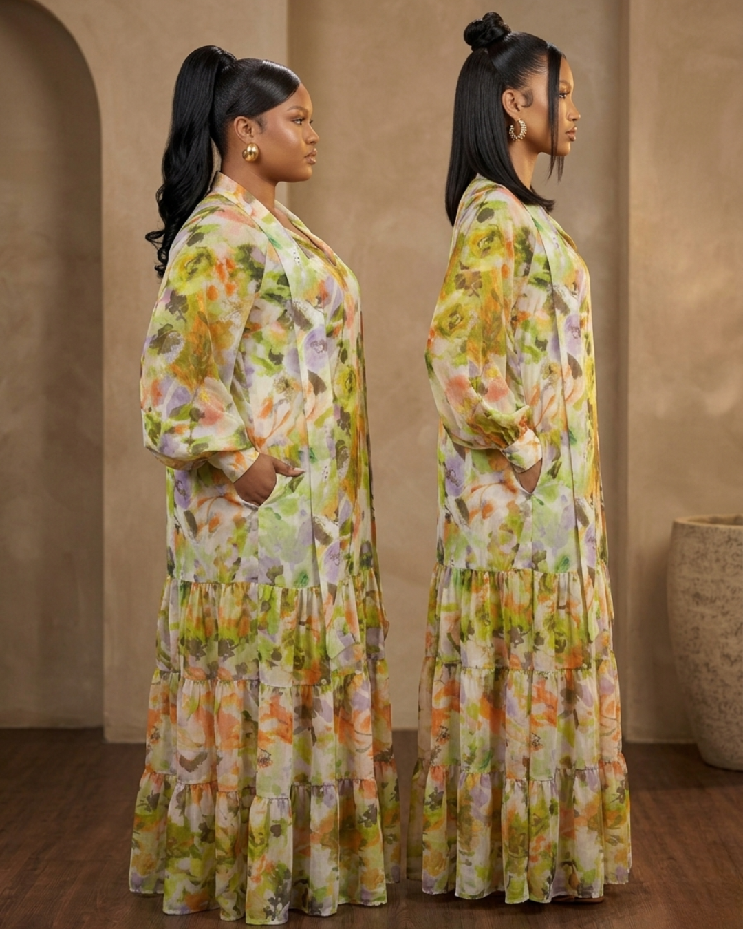 Palesa Tiered Maxi Dress - Floral Print
