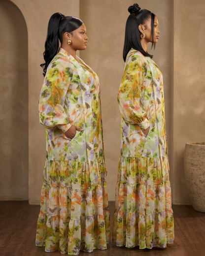 Palesa Tiered Maxi Dress - Floral Print