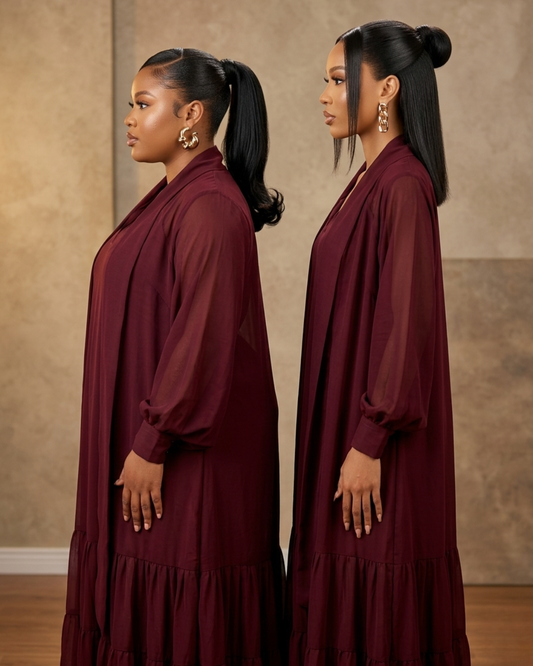 Palesa Tiered Maxi Dress - Maroon