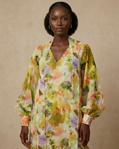 Palesa Tiered Maxi Dress - Floral Print