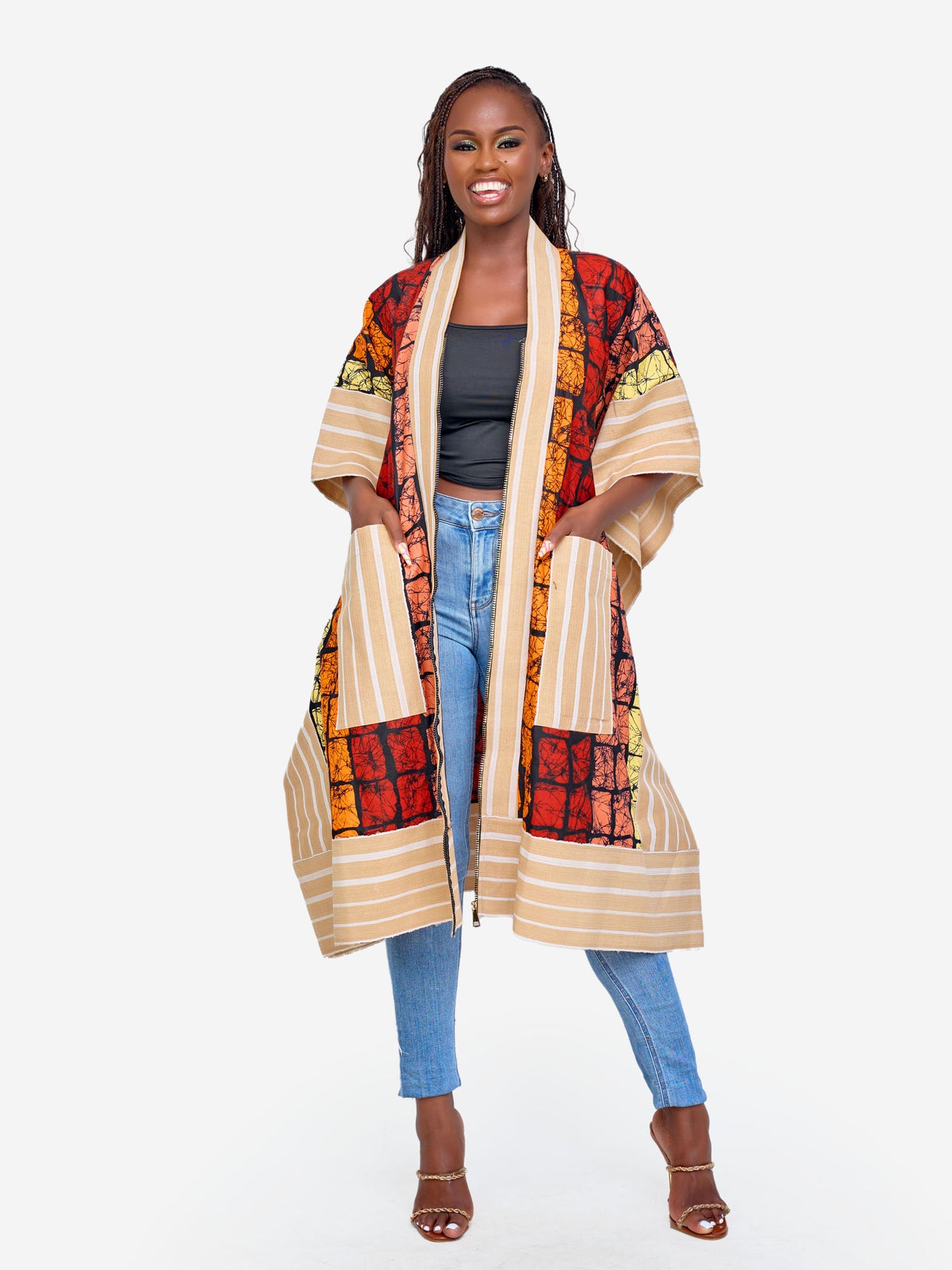 Sade Kimono - Brown Print