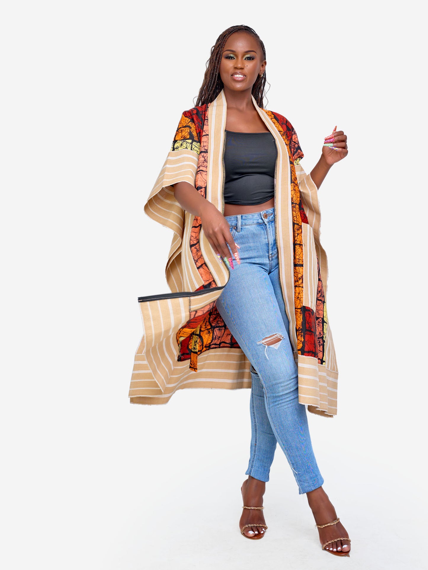 Sade Kimono - Brown Print