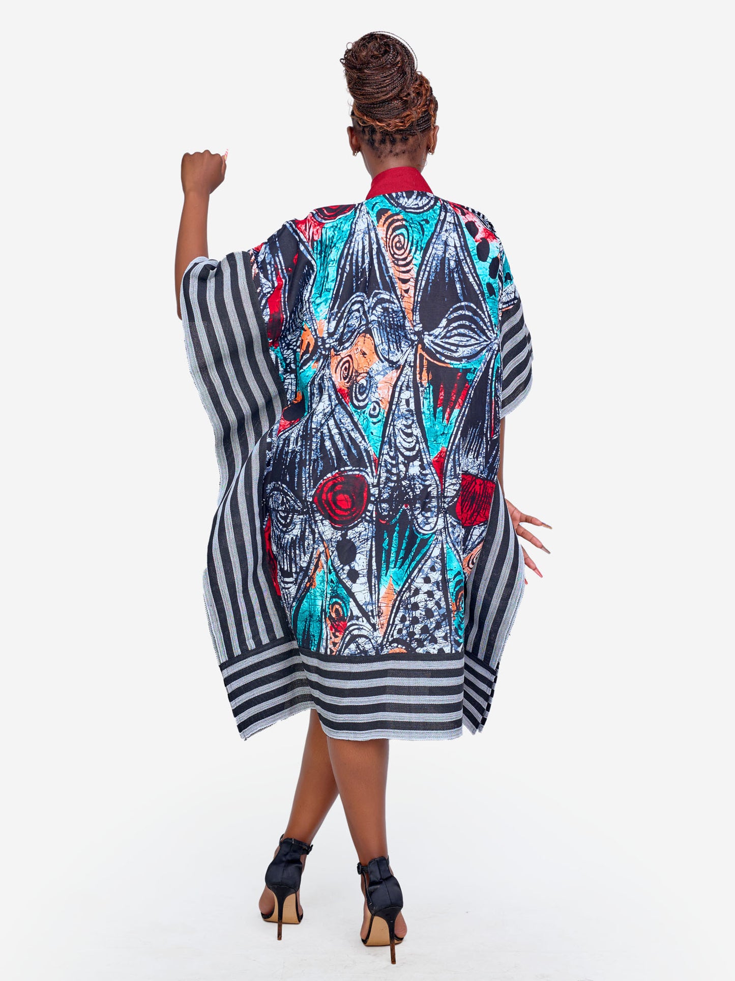 Sade Kimono - Maroon Print