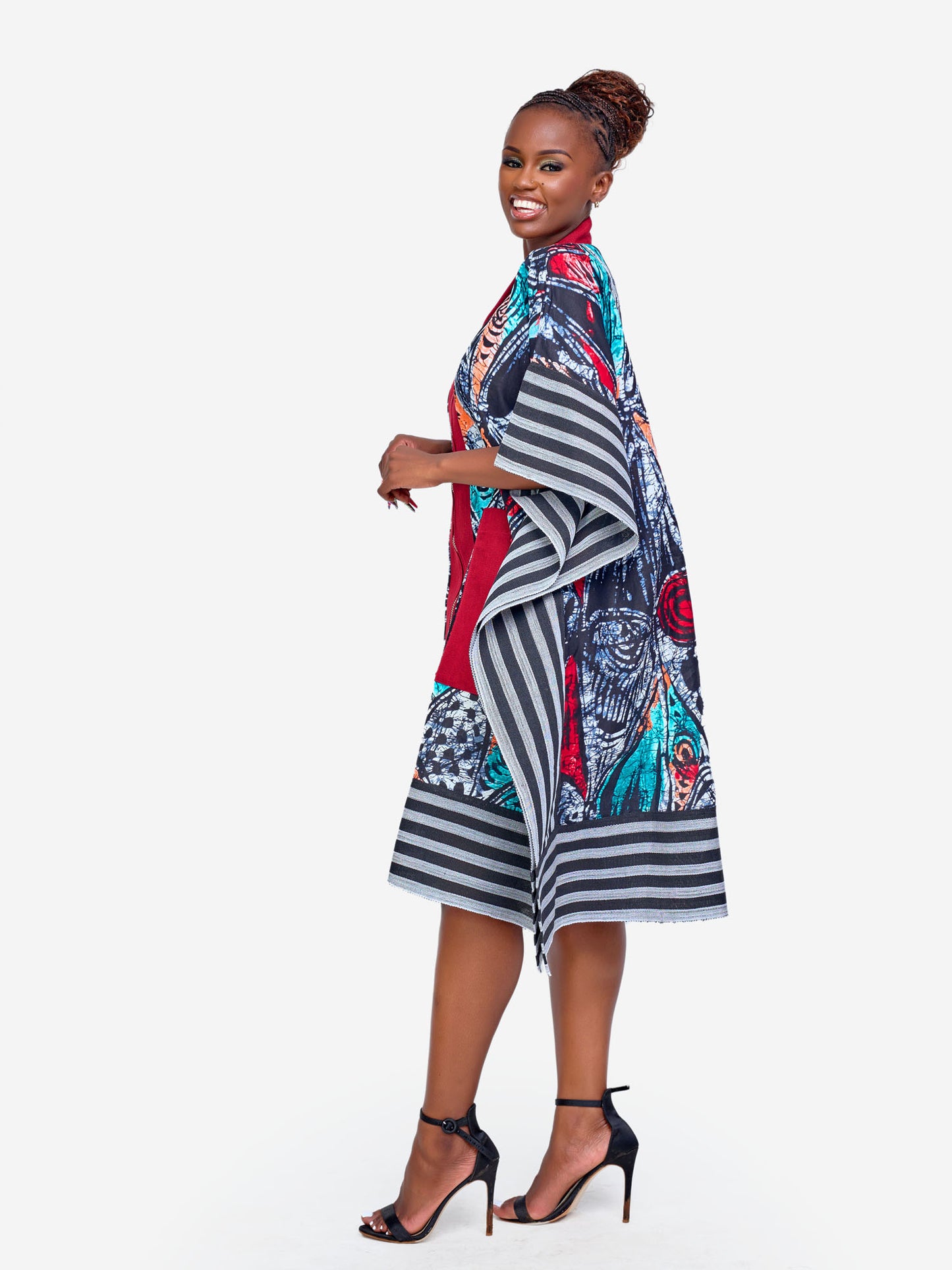 Sade Kimono - Maroon Print