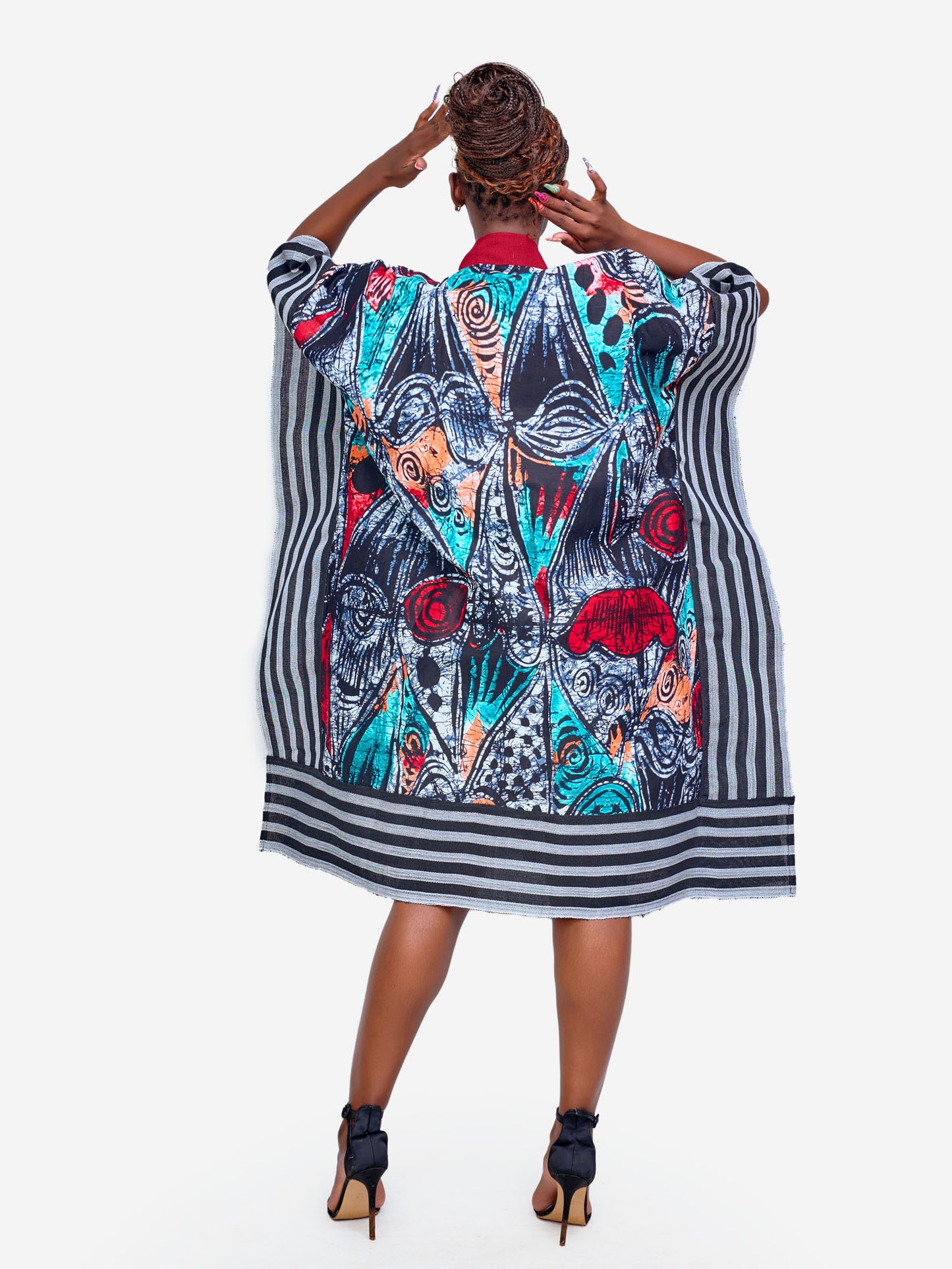 Sade Kimono - Maroon Print