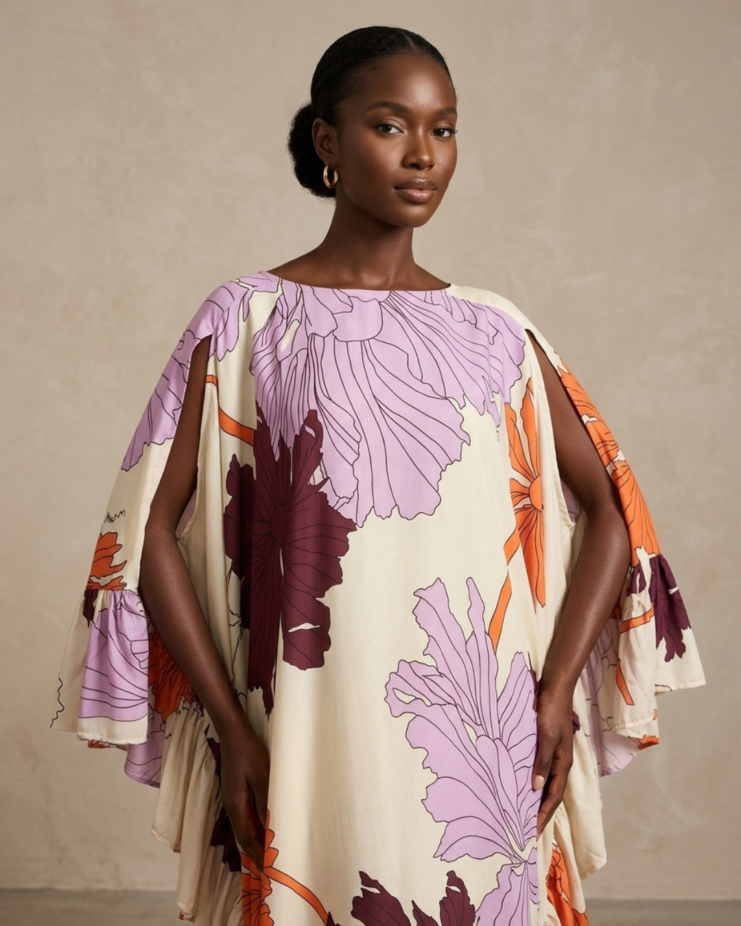 Thulani Ruffled Kaftan - Floral Print