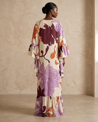 Thulani Ruffled Kaftan - Floral Print