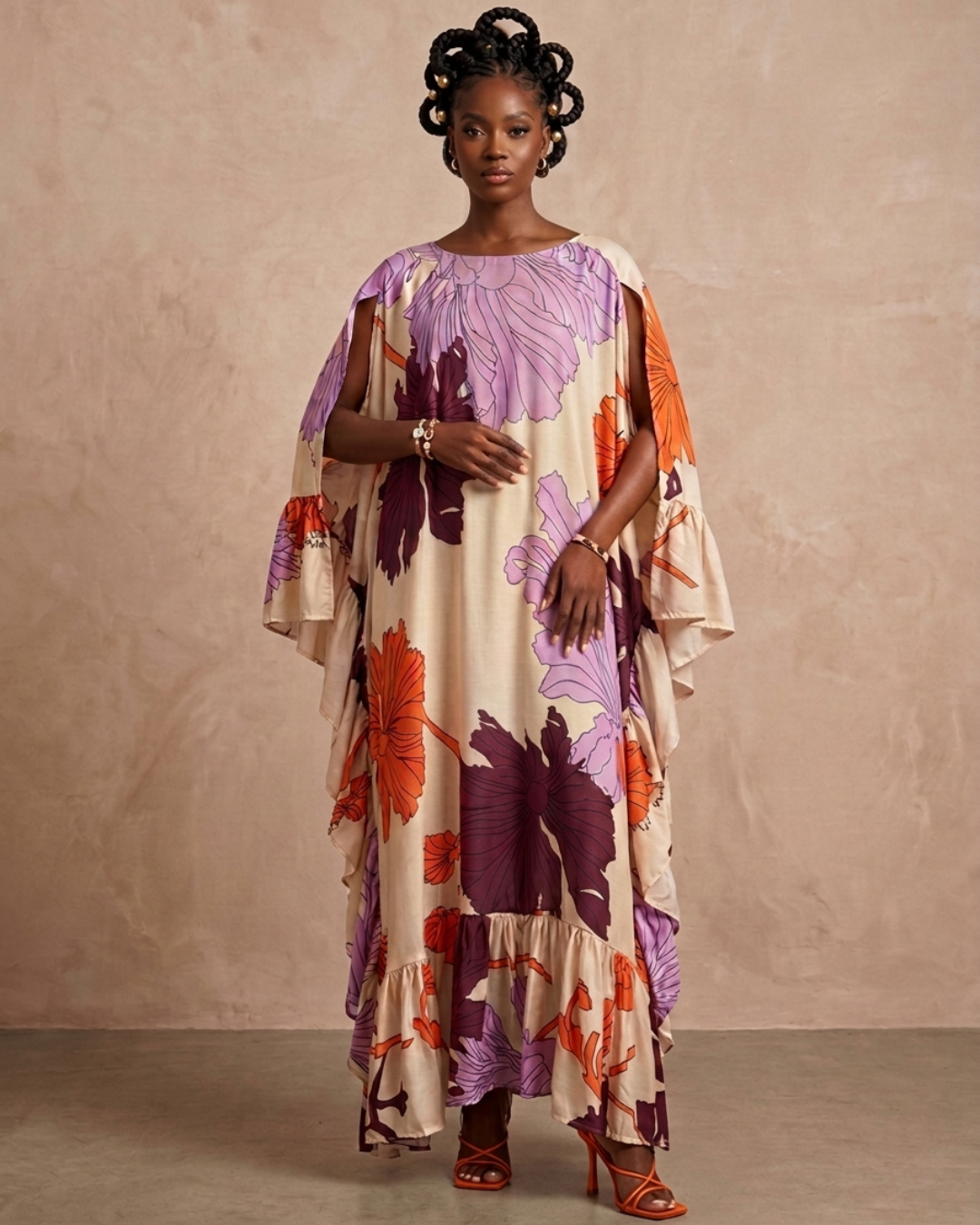 Thulani Ruffled Kaftan - Floral Print