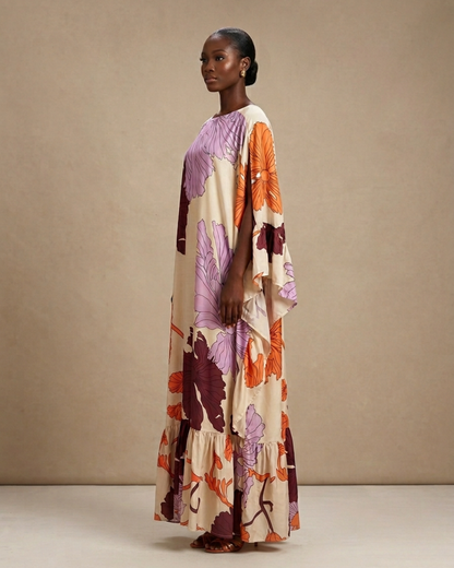 Thulani Ruffled Kaftan - Floral Print