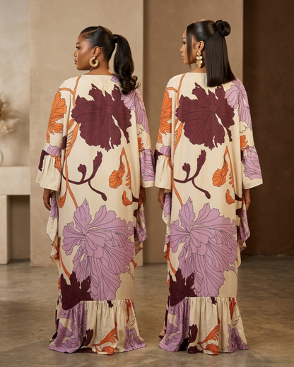 Thulani Ruffled Kaftan - Floral Print