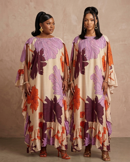 Thulani Ruffled Kaftan - Floral Print