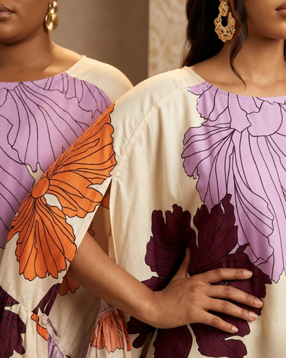 Thulani Ruffled Kaftan - Floral Print