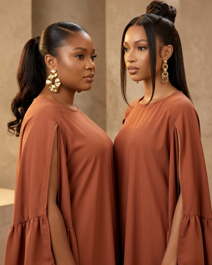 Thulani Ruffled Kaftan - Peach