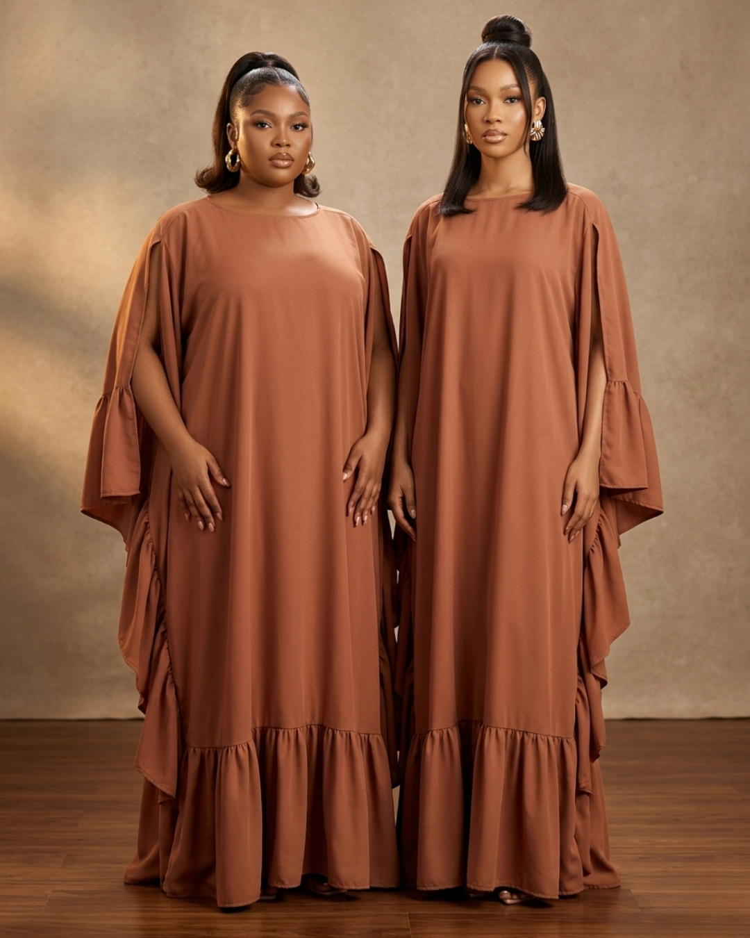 Thulani Ruffled Kaftan - Peach