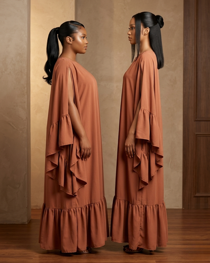 Thulani Ruffled Kaftan - Peach