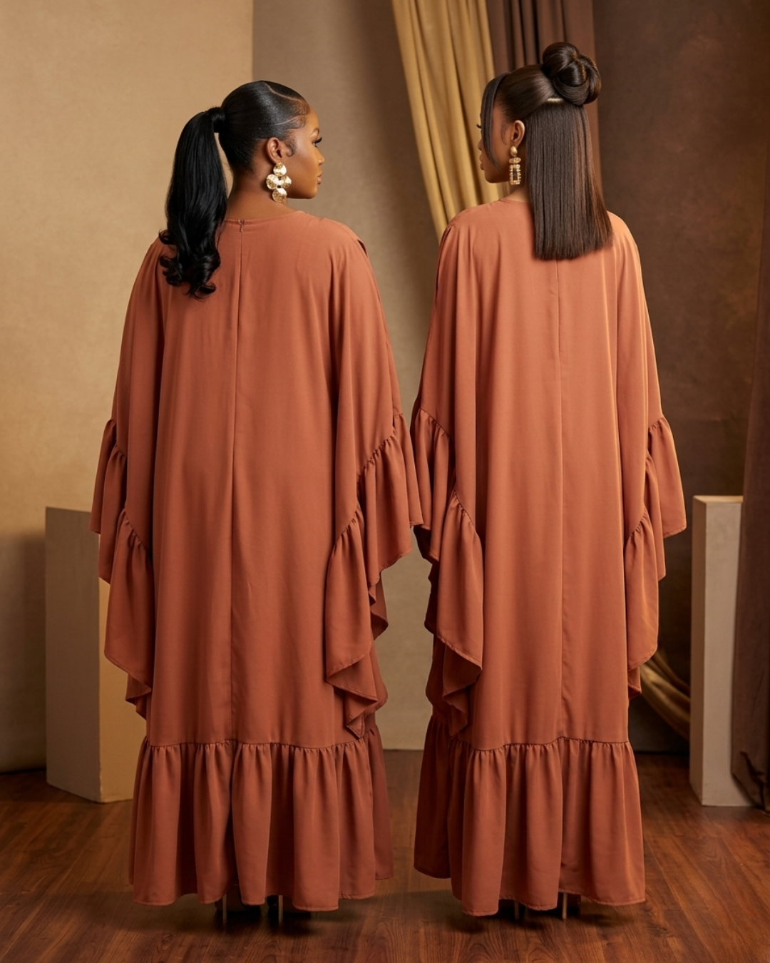 Thulani Ruffled Kaftan - Peach